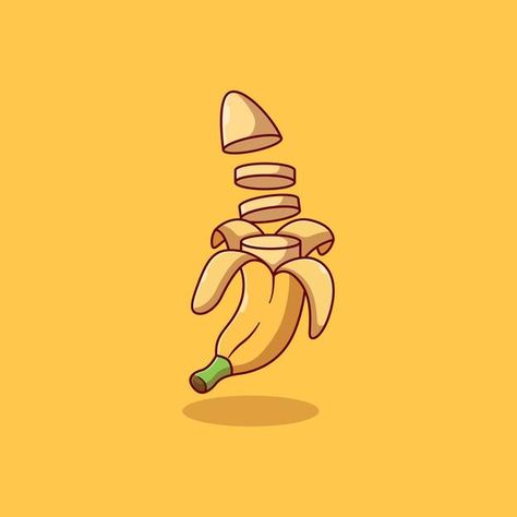 Banana Graphic Design, Banana Illustration Design, Banana Character, Banana Vector, Banana Drawing, Banana Logo, Banana Illustration, Burger Vector, Banana Wallpaper