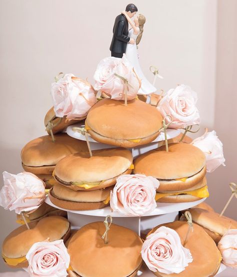 Mcdonalds At Wedding, Mcdonald’s Wedding, Fast Food Wedding, Late Night Mcdonalds, Mcdonalds Delivery, Mcdonalds Wedding, Mc Donald Cake, Champagne Breakfast, Wedding Mc