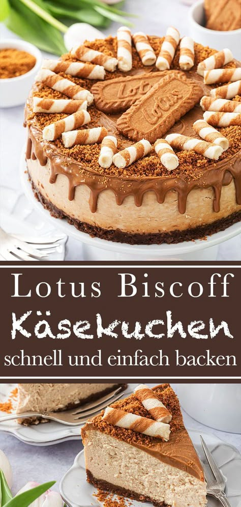 Mein Lotus Cheesecake ist ein gebackener Käsekuchen mit einem Drip aus Biscoff Creme. Der Keksboden wird einfach mitgebacken und wird dadurch saftig und weich. Der Kuchen ist mega cremig und wer Karamell mag, wird diesen Käsekuchen lieben. #lotus #biscoff #cheesecake #drip #cake #käsekuchen #mitbacken #einfach #schnell #rezept #karamell #geschmack #keksboden #kekse #cremig #backen Cheesecake Lotus, Lotus Dessert, Lotus Biscoff Cake, Lotus Biscoff Cheesecake, Lotus Cheesecake, Chess Cake, Lotus Cake, Biscoff Cake, Biscoff Cheesecake