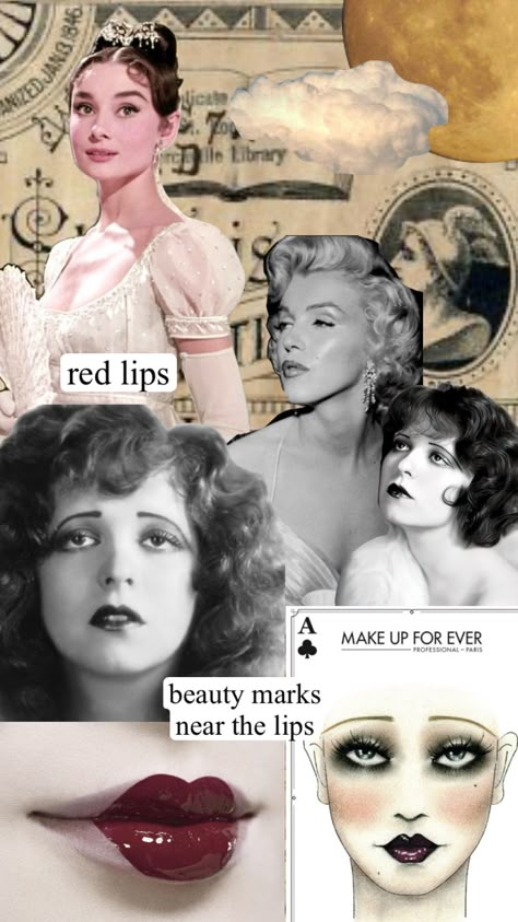 #1920s #makeup #audreyhepburn #marilynmonroe #fyp 1920s Ghost Makeup, 20s Makeup Aesthetic, Beestung Lips 1920s, 1920s Stage Makeup, 1920s Downturned Eye Makeup, 20s Makeup Gatsby Eyes, 1850s Makeup, 1920 Flapper Makeup, 1923 Makeup