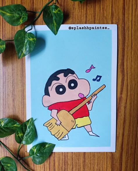 #shinchanpainting Shinchan Painting Ideas, Shinchan Painting Easy, Crayon Shin Chan Drawing, Shinchan Mini Canvas Painting, Shin Chan Painting, Doraemon Doodle Art, Shinchan Art Drawing, Shinchan Mandala Art, Shinchan Drawing Pencil