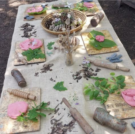 Nature Play Week Activities For Toddlers, Sensory Nature Activities, Early Childhood Provocations, Spring Nursery Activities, Indoor Nature Activities For Kids, Planting And Growing Eyfs Activities, Nature Table Preschool, Nature Sensory Play, Outdoor Homeschool Space