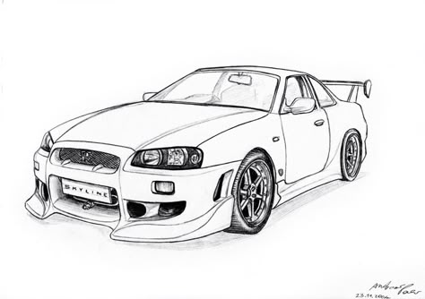 Japanese Beauty by RaXt0r 2fast 2furious, Mustang Drawing, Moto Ninja, Tractor Drawing, Cool Car Drawings, Anime Car, Cars Coloring Pages, Car Artwork, Car Design Sketch