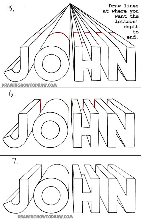 drawing 3d letters with one point perspective tutorial for kids Perspective Drawing Lessons, One Point Perspective, How To Draw Steps, Point Perspective, Drawing Letters, Perspective Art, Homeschool Art, Perspective Drawing, 3d Drawings