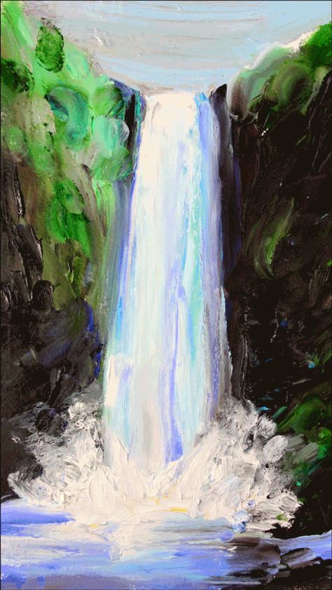 Lauren Gregory animation water nature painting Waterfall Gif, Lauren Gregory, Things To Draw And Paint, Collage Animation, Animated Clipart, Waterfall Wallpaper, Waterfall Photo, All Things Bright And Beautiful, Water Nature