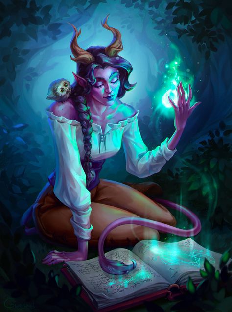 Tiefling Divination Wizard, Tiefling Sorcerer Female, Wild Magic Sorcerer, Magic Sorcerer, Tiefling Sorcerer, Dnd Sorcerer, Tiefling Female, Dnd Tiefling, Wild Magic