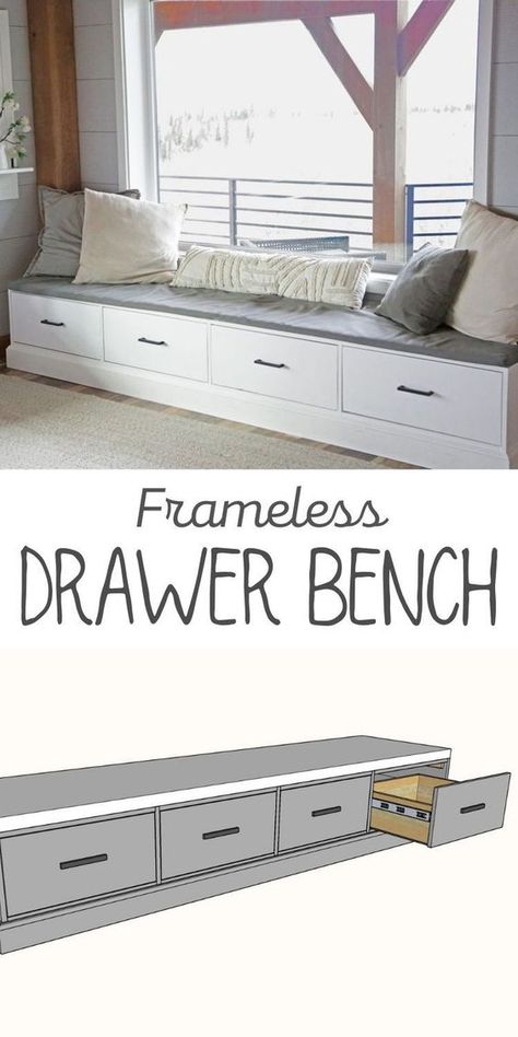 Drawer Bench, Diy Window Seat, Window Mudroom, Diy Storage Bench, Storage Bench Seating, Bench With Drawers, Built In Bench, Mudroom Bench, Window Seat