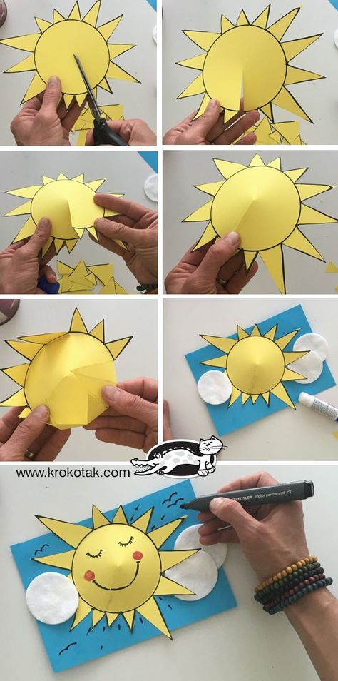 DIY SUMMER CARD Sun Craft, Diy Crafts Easy At Home, Art Soleil, Art And, Diy Event, Summer Cards, Sun Art, Craft For Kids, Art Event