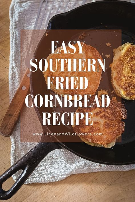 Southern Fried Cornbread Patties, Jiffy Fried Cornbread Recipe, Jiffy Fried Cornbread, Lacey Cornbread Recipe, Fried Cornbread Cakes, Pan Fried Cornbread, Fried Cornbread Patties, Deep Fried Cornbread, Cornbread Fritters Easy