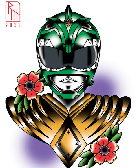 Green Ranger, Power Rangers Green Power Ranger Drawing, Green Power Ranger Tattoo, Green Ranger Tattoo, Rangers Tattoo, Green Ranger Helmet, Power Rangers Tattoo, Ranger Tattoo, Power Rangers Helmet, Superhero Squad