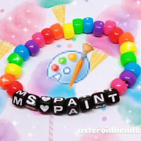 ms paint kandi bracelet !!!! 🫧🫧🫧 ♡ check out my page for tons of other kandi + jewelry content >:3 ♡ handmade with love by me! ♡ i follow back fellow kandi makers / jewelry small businesses! 🫧🫧🫧 shares are greatly appreciated! you are helping me grow my small business <3 PLUR!! 🫶🌈 #kandi #smallbusiness #smallbiz #kandibusiness #scenekid #kidcore #fairykei #decorakei #dreamcore #nostalgiacore #kawaii #mspaint Kandi Jewelry, Jewelry Content, Kandi Inspo, I Follow Back, Nostalgia Core, Ms Paint, Kandi Bracelets, Scene Kids, Follow Back