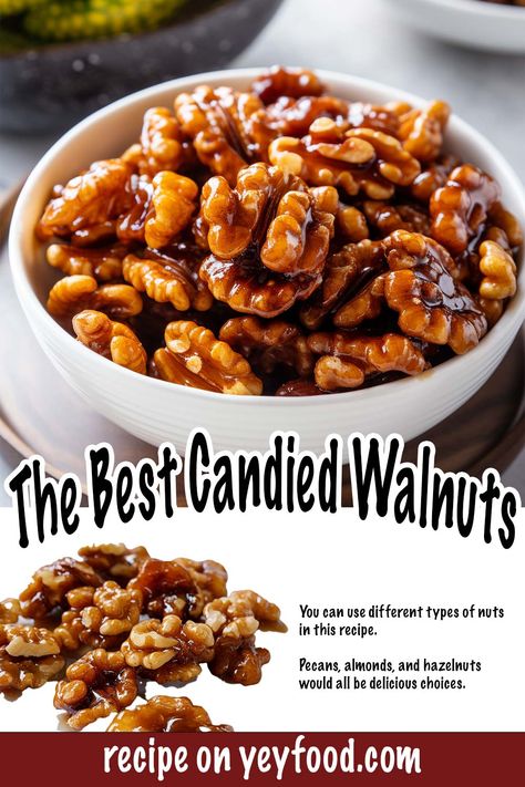 Yeyfood.com: Recipes, cooking tips, and kitchen hacks for home cooks of all levels Easy Candied Walnuts Recipe, Thanksgiving Walnut Recipes, Toasting Walnuts In The Oven, Candied Walnuts Crockpot, Caramel Walnuts Recipes, Candied Walnuts Easy Air Fryer, Brown Sugar Walnut Recipes, Candied Walnuts Easy Oven, Candied Walnuts With Brown Sugar