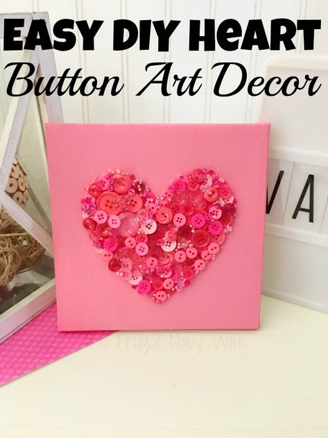 Looking for fun Valentines Day crafts? Then you have to try this button art, its fun, the kids can help, and it makes a great decor item! Valentines Kids Crafts, Enterprise Ideas, Valentine Goodies, Valentines Kids, Easy Valentines, Secret Valentine, Valentine Craft, Valentines Day For Him, Thrifty Thursday