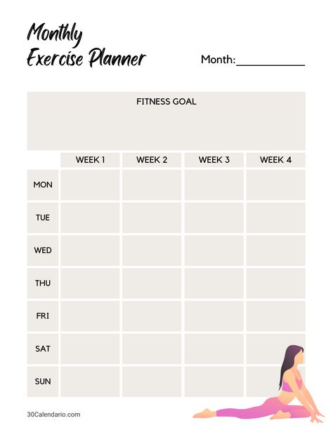 Conquer your fitness goals with this FREE printable workout planner!  Track your progress, stay motivated, & achieve your dream body.  Download now! #workoutplanner #fitnessgoals #printableworkout #fitnessmotivation #healthylifestyle #gymlife #workout Workout Plans Template, Work Out Schedule Template, How To Create A Workout Plan, Exercise Timetable, Workout Timetable, Gym Timetable, Fitness Planner Printable Free, Sport Schedule, Sport Plan