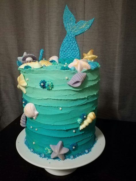 Mermaid cake.. under water.. Wonderland Cake Ideas, Underwater Cake, Water Cake, Shark Mermaid, Wonderland Cake, Cake Simple, Sea Cakes, Magical Birthday, Mermaid Cakes