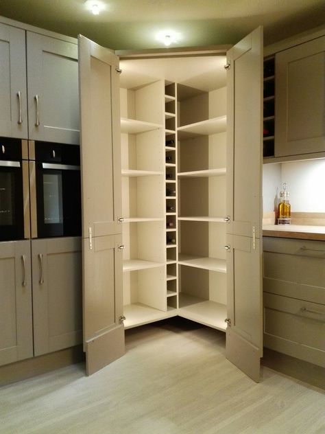 Walk In Larder, Corner Larder, Cabinet Colours, Kitchen Plinth, Larder Unit, Kitchen Corner, Kitchen Range, Corner Unit, Cabinet Colors