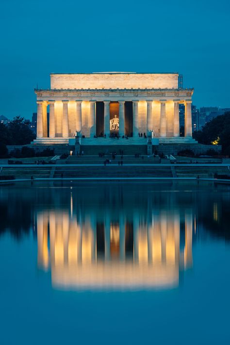 The Lincoln Memorial and Reflecting Pool at night, at the National Mall in Washington, DC, District of Columbia Pool At Night, Reflecting Pool, Lincoln Memorial, National Mall, Hotel Motel, Posters Framed, District Of Columbia, Image House, City Skyline