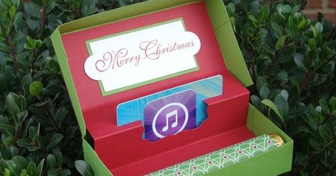 This is my version of the Gift Card Boxes that you may have seen online. Of course, my version has to have a little twist to it. I des... Diy Pop, Cars Ideas, Cards Homemade, Gift Cards Money, Box Tutorial, Gift Card Boxes, Money Cards, 3d Christmas, Money Gift