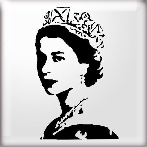 Young Queen Elizabeth, Face Stencils, Octopus Tattoo, Queen Art, Side Tattoos, Arte Cyberpunk, Silhouette Stencil, Custom Stencils, Stenciling