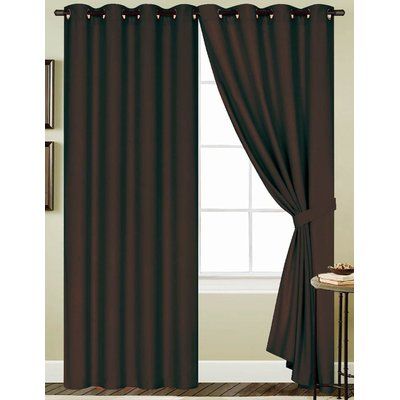 Winston Porter Euler Solid Semi-Sheer Grommet Single Curtain Panel Color: Chocolate Grommet Panels, Color Chocolate, Rod Pocket Curtain Panels, Rod Pocket Curtains, Colorful Curtains, Sheer Curtain, Grommet Curtains, Window Curtain, Blackout Curtains