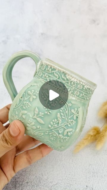 Jaspreet | Handmade Ceramics for everyday on Instagram: "🏺New class alert! 🏺 Checkout my new class on making this Rounded Square Mug from slabs of clay.  Class includes templates for the mugs and complete glazing details.  Rolling pin- @algis.crafts (Use code ‘jas15’ to get 15% off your purchase)  . . . . . . . #ceramicvideos #ceramicsmagazine #handbuiltceramics #handmadesg #handmadegiftideas #handmadetableware #handmadeceramics #ceramicsbyjas #potteryvideos #homedecorideas" Hand Built Mug Template, Handmade Pottery Mug, Pottery Mug Template, Hand Built Mugs Clay Pottery Ideas, Clay Mugs Handmade, Easy Ceramics Projects, Slab Mug, Clay Templates, Slab Pottery Templates