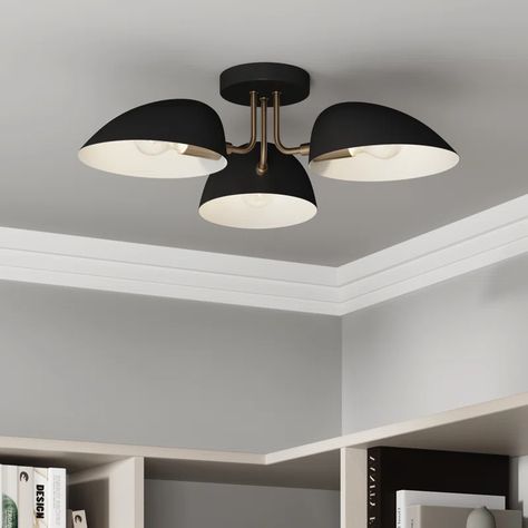 George Oliver Farleigh Semi Flush Mount & Reviews | Wayfair Flush Mount Kitchen Lighting, Entryway Modern, Modern Ceiling Light Fixtures, Nathan James, Kitchen Lighting Fixtures, Light Fixtures Flush Mount, Retro Lighting, Bedroom Ceiling Light, Semi Flush Mount Lighting