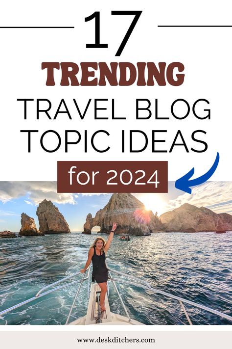 Explode your traffic with these new travel blog topic ideas. Inside you'll find 17 ideas about what you can write about on your travel blog - we give you the 17 trending categories with examples you can use. Never run out of ideas with these travel blog topics to write about that will rank FAST and make you MONEY Travel Blogs To Follow, Travel Posts Ideas, Travel Content Ideas, Travel Blog Ideas, Start Vlogging, Blog Topic Ideas, Topics To Write About, Social Media Topics, Blog Content Planner