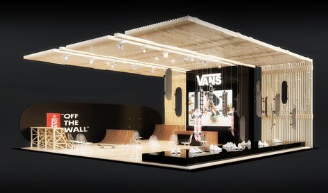 Vans Exhibition Concept on Behance Booth Designs, Booth Exhibition, Location Design, Booth Inspiration, Trade Show Design, More Knowledge, Chilli Beans, Trade Show Exhibit, Trade Show Booth