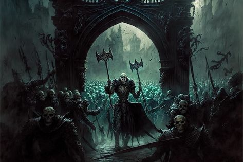 Photo the army of the undear the gates o... | Premium Photo #Freepik #photo #demon #satan #evil #skull-illustration Dark Army Aesthetic, Demon Army Fantasy Art, Mtg Aesthetic, Fire Skeleton, Demon Army, Skeleton Army, Dead Dragon, Ghost Army, Army Drawing