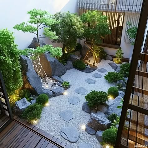 25 Japanese Garden Design Ideas Check more at https://zugnews.com/25-japanese-garden-design-ideas/ Asian Style Backyard, Chinese Courtyard Garden, Japanese Pool Design, Japanese Backyard Ideas, Japanese Garden Aesthetic, Rose Landscaping, Backyard Japanese Garden, Japanese Courtyard Garden, Japanese Backyard