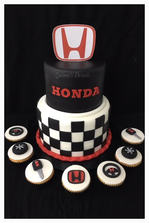 HONDA Cake Honda Themed Birthday, Honda Birthday Party Ideas, Honda Birthday Cake, Honda Cake Ideas, Boyfriend Birthday Cake Ideas, Cake For Husband Birthday, Boyfriend Birthday Cake, Car Cake Ideas, Car Cakes For Men