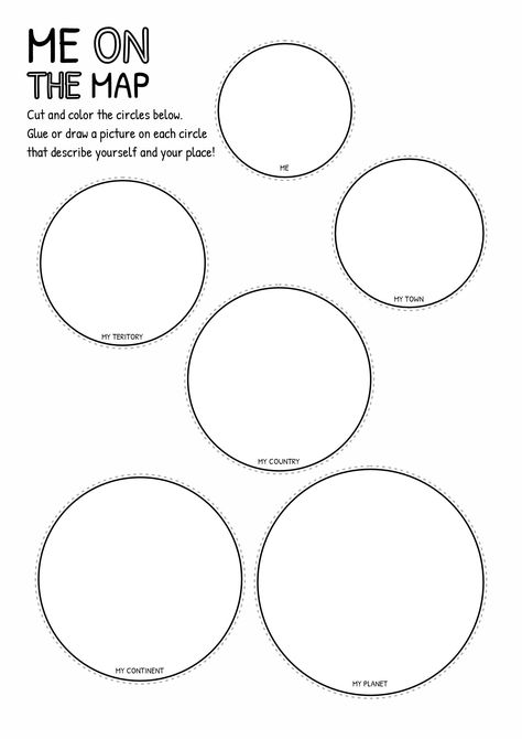 Me On the Map Circle Book Pre K Geography Activities, Me On The Map Craft, Me On The Map Free Printable, Map Worksheets For Kids, Geography Activities For Kids, Me On The Map Activities, Map Activities For Kids, Me On A Map, Preschool Geography