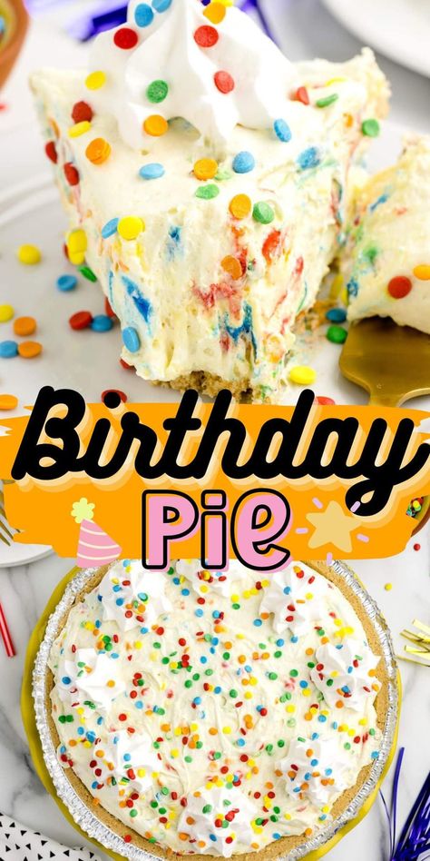 Quick Easy Birthday Desserts, Instead Of Birthday Cake Ideas, Funny Desserts Ideas, Simple Birthday Desserts, Non Traditional Birthday Dessert, Birthday Pie Recipes, Pinky Pie Birthday Cake, Easy Princess Birthday Cake, No Cake Birthday Cake