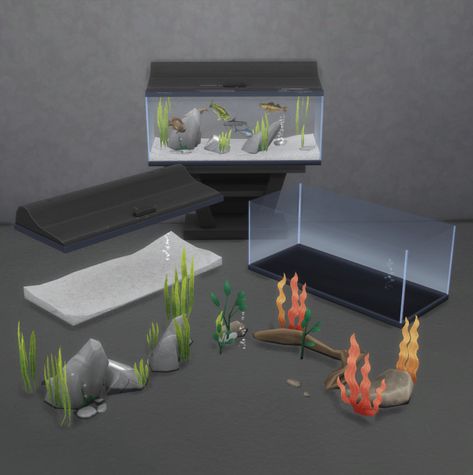 Fish dropped onto the lid will swim around like an aquarium Owner Sims can store and sell fish from the tank inventory Sims can 'Take All' from the tank inventory Non-Owner Sims can purchase stored fish from the tank inventory Custom animations for shoppers Buy/Sell functionality only works on retail lots House Inspo Exterior, Sims Pets, Aquarium Set, Ts4 Mods, Sims 4 Furniture, Blue Morpho, New Mods, Buy Fish, Sims 4 Collections