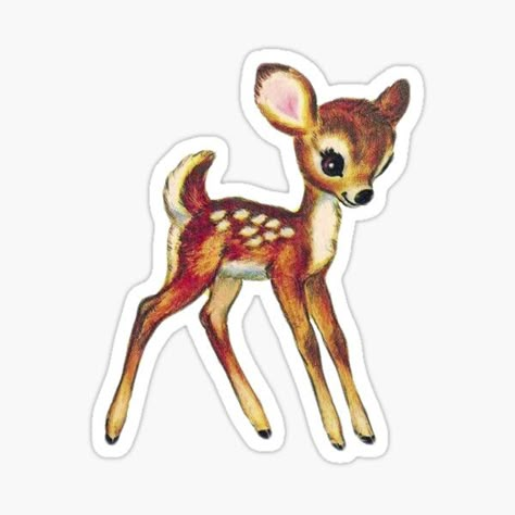 "fawn" Sticker for Sale by lux-lisbon Aesthetic Laptop Stickers Printable, Stickers Png Aesthetic, Stickers To Print Out, Dreamy Stickers, Scrapbook Journal Stickers, Coquette Stickers, Deer Sticker, Sticker Collage, Stickers Vintage