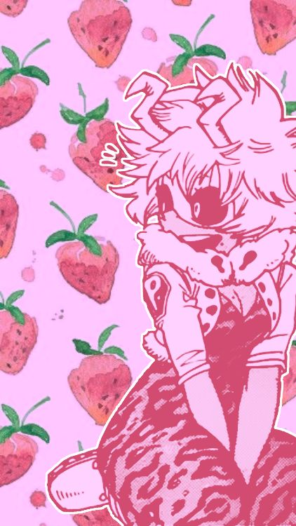 Mina Ashido Wallpaper Aesthetic, Bakusquad Wallpaper, Mha Wallpaper Iphone, Mina Ashido Wallpaper, Mha Wallpaper Aesthetic, Mha Mina Fanart, Mha Wallpapers, Cherry And Strawberry, Mina Wallpaper