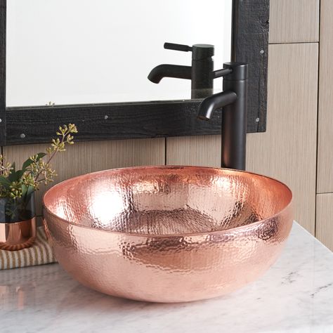 What Sets Native Trails’ Copper Sinks Apart? | Native Trails Copper Vessel Sinks, Copper Sink Bathroom, Copper Vessel, Copper Bathroom, Undermount Bathroom Sink, Steam Showers Bathroom, Vessel Bathroom Sink, Single Basin, Vessel Sink Bathroom