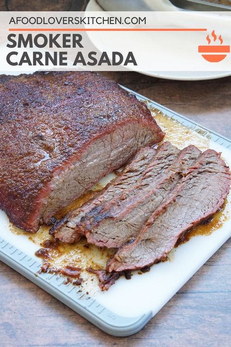 This Smoker Carne Asada is marinated in a mix of traditional Mexican spices to make for a wonderfully tender and flavorful cut of meat that's smoked for extra flavor. Smoked Carne Asada, Best Smoker, Best Beef Recipes, Mexican Seasoning, Easy Meals For Two, Smoked Food, Chicken Breast Recipes Easy, Mexican Spices, Yummy Meals