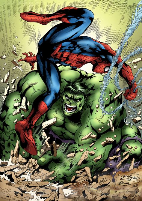 Spiderman Vs Hulk, Hulk Fan Art, Hulk Tattoo, Hulk Artwork, Planet Hulk, Strongest Avenger, Hulk Spiderman, Hulk Art, Spiderman Artwork