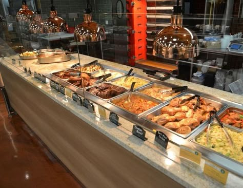 Food Counter Design Restaurant, Buffet Restaurant Design, Food Display Counter, Buffet Food Display, Open Kitchen Restaurant, Convenience Store Food, Hotel Breakfast Buffet, Restaurant Kitchen Equipment, Open Buffet