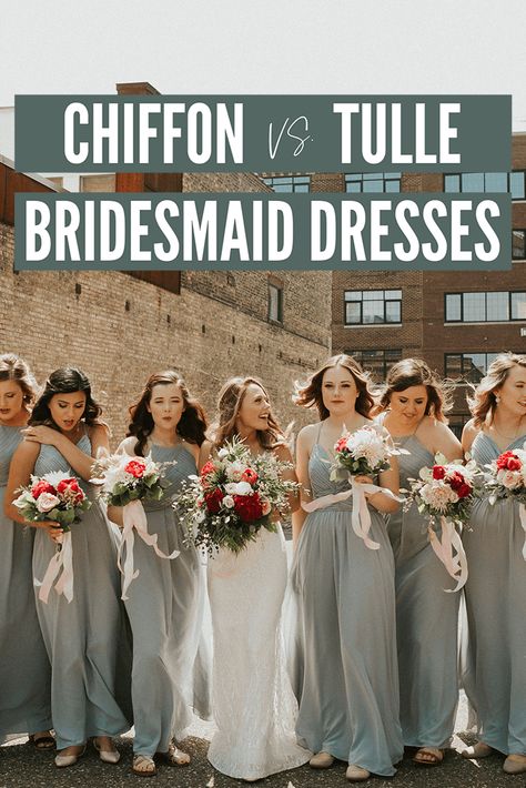 Chiffon vs. Tulle Bridesmaid Dresses | Which one is right for you | Kennedy Blue Blogs Flattering Bridesmaid Dresses, Tulle Skirt Bridesmaid, Tulle Bridesmaid Dresses, Bridesmaid Tulle, Latest Bridesmaid Dresses, Ivory Bridesmaid Dresses, Bridesmaid Skirts, Crystal Wedding Dress, Tulle Bridesmaid