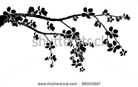 Black branch of beautiful seasonal cherry blossom - stock vector Cherry Blossom Vector, Cherry Blossom Drawing, Tree Drawing Simple, Cherry Drawing, Japanese Tree, Branch Vector, Spring Illustration, Blossom Branch, White Cherry Blossom