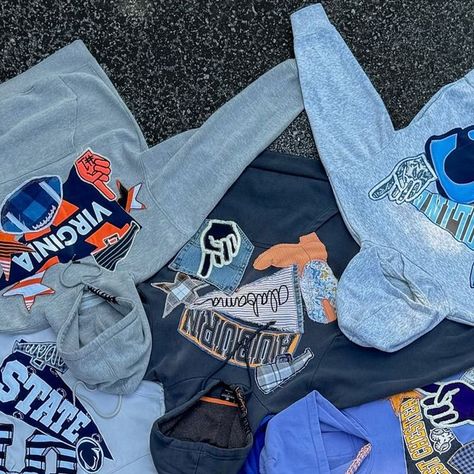 UNDRGRND on Instagram: "College Pennant Hoodie Drop Schedule Starting August 26 @ 8 pm est Here is the order they will be dropped in! One a day - all starting at 8 and finishing bidding at 8!" College Pennant Hoodie, Pennant Hoodie Diy, Patchwork College Sweatshirt, College Patchwork Hoodie, Pennant Sweatshirt, Pennant Hoodie, Patches Hoodie, Diy Hoodies, Sisterhood Ideas