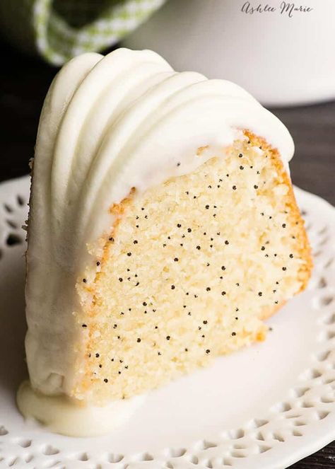 Almond Poppy Seed Bundt cake recipe and video | Ashlee Marie - real fun with real food Almond Poppy Seed Cake, Poppy Seed Cake Recipe, Poppy Seed Bundt Cake, Bundt Cake Recipe, Poppy Seed Cake, Cake With Cream Cheese Frosting, Cream Cheese Frosting Recipe, Frosting Recipe, Bundt Cakes Recipes