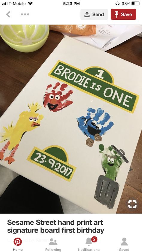 Sesame Street Handprint Art, Sesame Street Painting, Sesame Street Activities, Nicu Crafts, Elmo And Friends, Infant Art, Footprint Craft, Infant Room, Street Painting