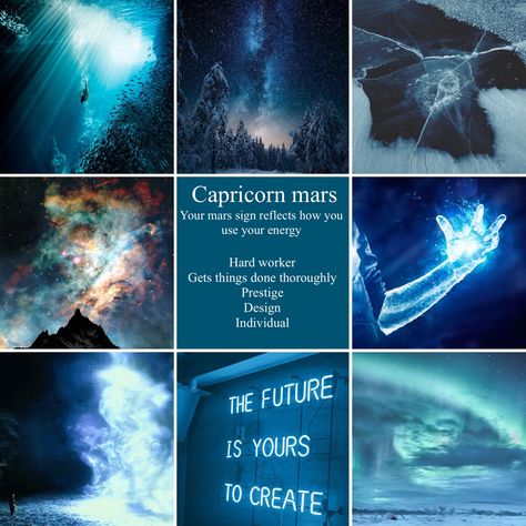 Capricorn mars ice blue power energy aesthetic Capricorn Midheaven Aesthetic, Capricorn Mars Aesthetic, Mars Capricorn, Capricorn Mars, Mars In Capricorn, My Birth Chart, Chart Aesthetic, Mars Sign, Capricorn Aesthetic