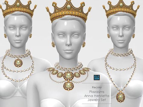 Plazasims Anna Henrietta Necklaces RC | Patreon Sims 4 Royal Cc, Sims 4 Royal, Anna Henrietta, Sims Pets, Sims Medieval, Royal Clothes, Sims 4 Body Mods, Sims Building, Sims 4 Teen