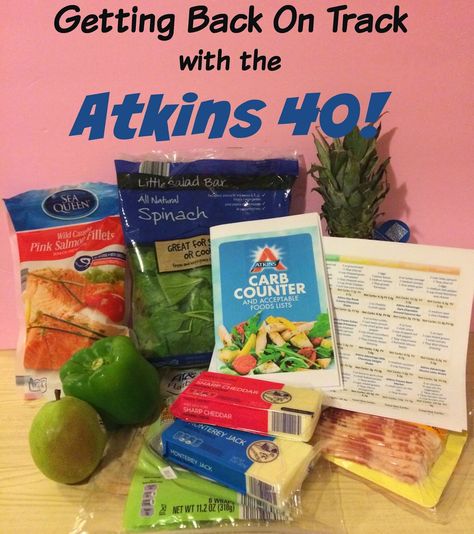 Years ago when I was all set to start dieting I would  do it by eating low-fat foods that always left me hungry. Since starting my weight... Atkins Food List, Atkins Snacks Phase 1, Atkins 40 Meal Plan, Atkins 40 Food List, Atkins 20, Atkins 40, The Atkins Diet, Carb Counter, Getting Back On Track