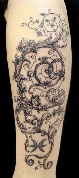 Filigree Leg Tattoo, Baroque Tattoo Design, Filigree Tattoo Women, Damask Tattoo, Victorian Tattoo, Filigree Tattoo, Vine Tattoos, Lace Tattoo, Hip Tattoo