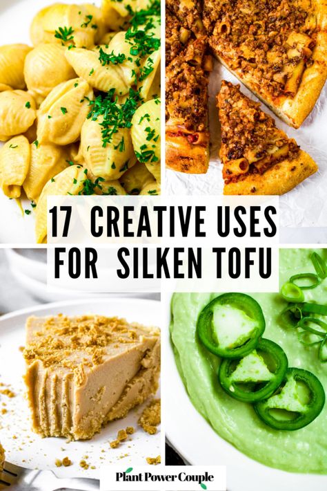 Soft Tofu Recipes, Tofu Vegan Recipes, Protein Entrees, Silken Tofu Recipes, Tofu Sauce, White Pizza Recipes, Soft Tofu, Homemade Tofu, Vegan Coleslaw